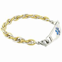 Women's Medical Alert ID Bracelet Custom Engraving Included - Blue - Pegasus, 6.75"