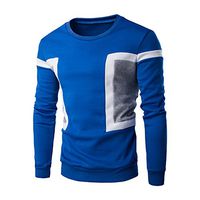 Mens Long Sleeve Shirt ! Charberry Mens Sleeve Stitching Sweatshirt Patchwork Hoodie Sweatshirt Tops Jacket Coat Outwear (US-L/CN-XL, Blue)