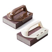 ISKYBOB 2 Pieces Magic Emery Scrub Sponge Brush with Handle Eraser Cleaner Home Kitchen Cleaning Tools