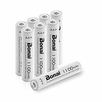 BONAI 1100mAh AAA Rechargeable Batteries 1.2V Ni-MH High-Capacity Batteries 8 Pack - UL Certificate