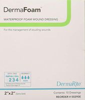 Dermarite Industries Derma Foam Non-Adhesive Foam Dressing, 2x2, 10 Count