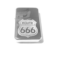 Vector KGM Thunderbird Custom Lighter - Route 666 Devil Zombie Road Sign Logo High Polish Chrome Rare!