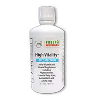 Phoenix Nutritionals High Vitality Natural Liquid & Vitamin Mineral Supplement, High Energy, Anti-Aging Formula, Mixed Fruit Flavor, Gluten Free, Sugar Free, Highly Absorbable
