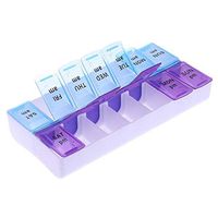 Familyhouse Weekly Pill Organizer, BPA Free Travel 7 Days 14 Compartments Pill Box Case for Vitamin Fish Oil Supplements Medication