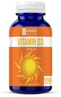 Ahana Nutrition Vitamin D3 1000IU - D3 Vitamin to Support Bones & Immune System (25mcg – 100 Capsules)