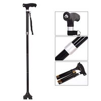 OMLTER Folding Telescopic Light Walking Stick Aluminum Alloy Non-Slip Lightweight Walking Cane 5 Files Adjustment