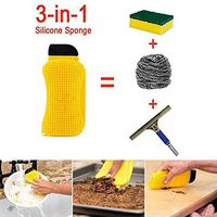 Silicon Sponges 3 in 1 Versatile Silicone Cleaning Brush Kitchen Sponge Dishwashing Brush Scraper for Kitchen and Bathroom Cleaning Gadget Brush Household Cleaners