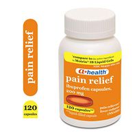 A+ Health Ibuprofen 200 Mg Orange Softgels, Pain Reliever/Fever Reducer (NSAID), Made in USA, 120 Count