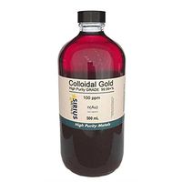 99.99+% Pure True Colloidal Gold – 500 mL of 100 ppm in Clear Glass Bottle w/phenolic Cap