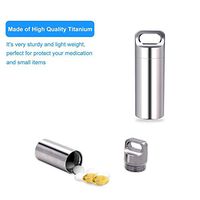 qwrew Waterproof Stainless Steel Pill Case Capsule Keychain, Durable Small Pill Box Bottle Holder Tough for Men Purse Pocket Outdoor EDC Tool Kit