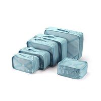 F&W WF Travel Storage Bag 6 Piece Set - Portable Travel Luggage, Clothes, Shoes, Towels, Classification, Storage, Packing Bags (Color : Blue)