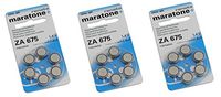 Renata Hearing Aid Battery ZA 675 Maratone Zinc Air Hearing Aid Pack of 6 Pcs (3 Pack of ZA 675)