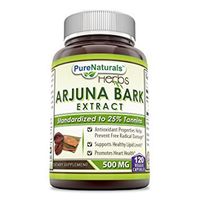 Pure Naturals Arjuna Bark Extract 500 Mg, Veggie Capsules - Standardized to 25% Tannins -Promotes Heart Health -Supports Healthy Lipid Levels -Antioxidant Properties (120 Count)