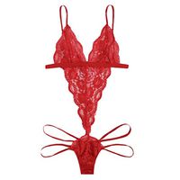 SUIKI Womens Ladies Sexy Lace Lingerie Teddies Babydoll Bodysuits G-String Nightwear Underwear Nightgown