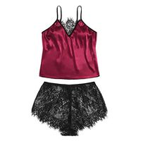 Women Pajamas, Women's Sexy Lingerie Comfy Shorts Sets Satin Lace Nightgowns Sleepshirts Nightwear Sleepwear