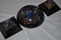 3 Piece Set 2 Aesthetic Multicolored Quartz Crystal Orgone Energy Pyramids and 1 hhg for EMF Protection Headache Relief Collectibles Home Decoration Improved Sleep Chakra Balancing Energy Devices