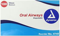 Dynarex Oral Airways (Berman Type) 90mm, Medium Yellow 100/Cs