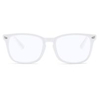 GUVIVI Blue Light Blocking Glasses Square Nerd Eyeglasses Frame Anti Blue Ray Men Women Computer Game Glasses Transparent Lens (White)