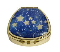 XUTAI Custom Personalized Fan Shape Stainless Steel Gold Glass Travel Pill Case Vitamin Decoration Box (to The Moon and Back)