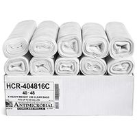 Aluf Plastics 45 Gallon Clear Trash Bags (250 Count) - 40' x 48' - 16 Micron Equivalent High Density Value Garbage Bags, HCR-404816C