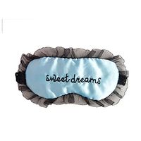 Polytree Embroidery Letters Lightweight Lace Blindfold Sleeping Aid Eye Mask - Blue