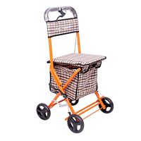 Seat & Roller Bar Covers Walker Disabled Wheelchair Comfortable Folding Convenient Patient Rehabilitation Walker 4 Wheel Scooter Old Man Buying Shopping Cart (Color : Yellow, Size : 9052cm)