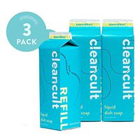 cleancult - Liquid Dish Soap Refill Carton (Refill 16 oz - Pack of 3) - Reduced Waste, Paper-Based Packaging - Biodegradable and Non-Toxic - Moisturizes Skin