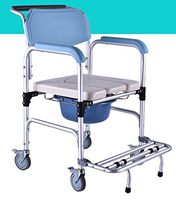 HKNC Ommode Chair/Wheeled Commode/Wheelchair Toilet Folding Commode Chair Self Propelled Wheeled Shower Commode Chair,Shower Chair with Wheels and Brakes