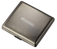 Personalized Visol Antique Silver Double Sided Cigarette Case with Free Laser Engraving (Text)