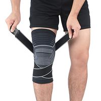 BioRing, Knee Sleeve, Knee Brace, Knee Support for Men & Women, Protect Knees and Legs During Exercise, Hiking, Running, Soccer, Basketball, Relieve Pain of Arthritis, Tendonitis (Gray, Large)