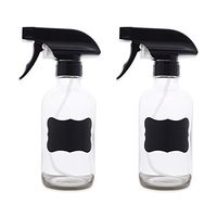 DII 5718 Chalkboard Label Refillable Glass Spray Bottle Set, 8 oz, Clear S/2