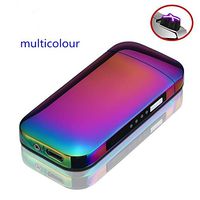 LED Display Touch Electric Lighter Highend Gift Box Package USB Rechargeable Lighter Double Arc Pulse Windproof Cigarette Lighter (Multicolour)
