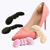 DearyHome Heel Cushion Inserts Shoe Pads Heel Grips for Loose Shoes Self-Adhesive Heel Blister Protector for Women Men,3 Thin + 1 Thick(Black, Beige, Pink)