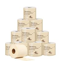 GabeFish 4 Rolls, 6 Rolls, 8 Rolls, Toilet Paper Bulk, 240 Sheets, 3-Ply Natural Wood Bamboo Tissue 4 Rolls