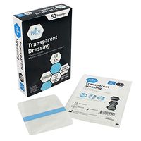 Medpride Transparent Film Wound Dressing- 4 inches by 5 inches, 50 Pack- 3 Steps Application, Adhesive, Sterile, Individually Packed, Semi-Permeable-for Minor Wounds, Burns, Traumas, Road-Rash