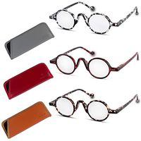 Reading Glasses For Women & Men (3-Pack) Retro Round Frame Fashion Readers (+1.50)