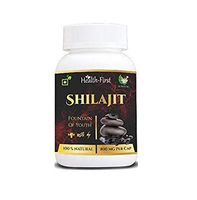 Health first Shilajit Extracts 800 Mg 60 Capsules 100% Natural & Pure Testosterone and Muscle Booster (Pack of 1) (60)
