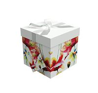 Gift Box 6"X6"X6" - Sonia Collection - Easy to Assemble & Reusable - No Glue Required - Ribbon, Tissue Paper, and Gift Tag Included - EZ Gift Box by Endless Art US