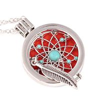 Usstore 1PC Women Fragrance Necklace Locket Essential Oil Diffuser Pendant Chain Jewelry Gift (I)