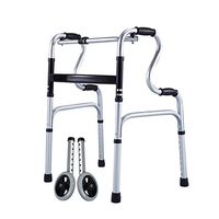 Old Man Driving Walker, Aluminum Alloy Disabled Four-Legged Walking Stick with Wheels Luxury Adjustable Height, Carrying Capacity 100kg Mobile Auxiliary Equipment (Color : A)