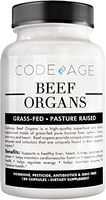 Codeage Grass Fed Beef Organs Desiccated, All in one Liver, Heart, Kidney, Pancreas, Spleen, 3000mg per Servings, 180 Capsules