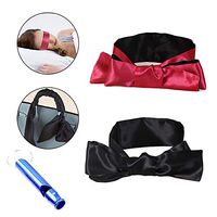 Sleeping Eye Mask,2 Pack Satin Blindfold Eye Covers Soft Comfortable Silk Sleep Mask for Sleeping Games(Black Red and Black)