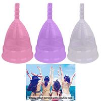 DXJJ Menstrual Period Cup Alternative to tampons Transparent Silicone Menstrual Cup for Heavy Flow or Post Childbirth,3PCS,L