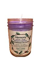 Hank's Garden All Natural Harmony Soy Wax Jar Candle - Lavender, Orange, Spearmint & Cedarwood Essential Oils (Medium Jar - 8 oz)