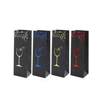 Amosfun 10pcs Wine Bags with Handles Reusable Paper Wine Gift Bags for Wedding Birthday Christmas Halloween Party Favors Supplies