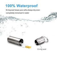 Waterproof Mini Titanium Pill Fob Necklace Pendant, Small Keychain Nitro Pill Holder, Emergency Aspirin Holder, Compact Portable Daily Pocket Pill Container for Outdoor Travel Camping