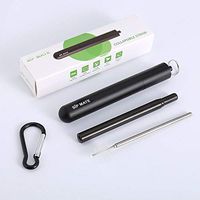 Metal Straw With Case Collapsible| Reusable Drinking Straw|Telescopic Stainless Steel Metal Straw With Case & Cleaning Brush|Food Grade Stainless Steel|(Black, 1Pcs)