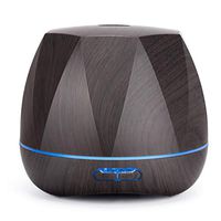 Homeweeks Diffuser, Diffuser for Essential Oils 500ml Colorful Wood Gain, Aroma Essential Oil Diffuser with Adjustable Mist Mode, Auto Off Ultrasonic Diffuser for Home Office（Lasting 8-10/h） (black)