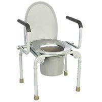 Toilet chair Removable Commode Lightweight Aluminium Bathroom Toilet Seat Seat Belt Wheel/Disability with Top Loading Easily Elderly Mobility Aid Commode Chair