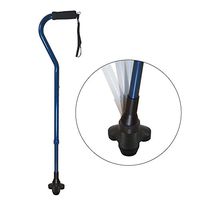 DR. CANE All-Terrain Adjustable Telescopic Cane W/ Cushioning System - Lightweight Walking Stick for Women and Men - with Soft Handle Walking Cane - Blue Offset cane